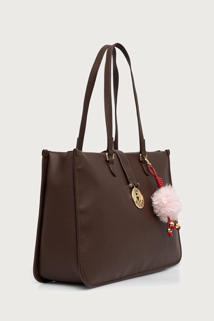 Love Moschino Torebka shopper damska z imitacji skóry JC4239PP0PKI0313 brązowy AW26