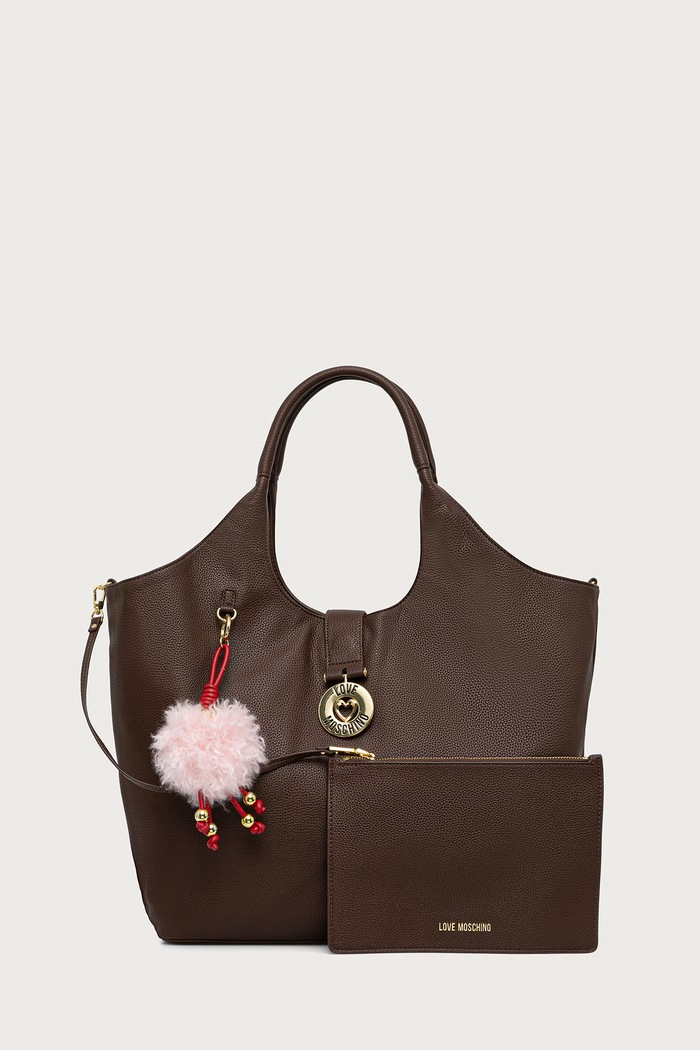 Love Moschino Torebka tote damska z imitacji skóry brązowy JC4238PP0PKI0313