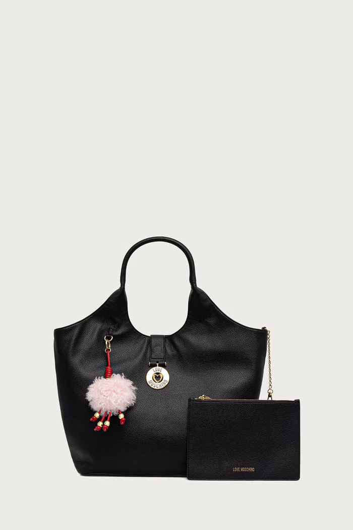 Love Moschino Torebka shopper damska z imitacji skóry czarny JC4238PP0PKI0000