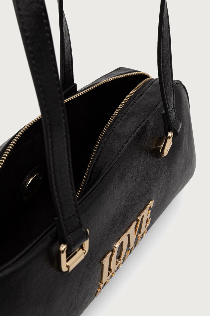 Torebka bagietka damska z imitacji skóry Love Moschino czarny JC4200PP0PKA0000