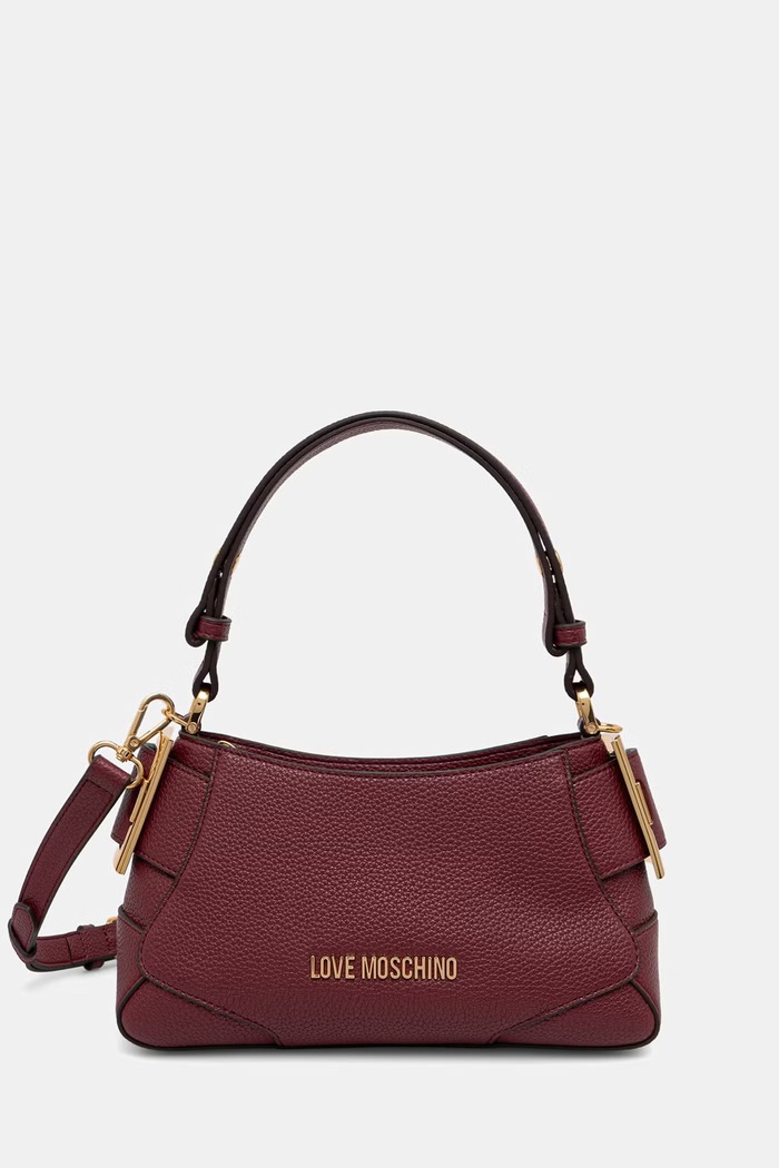 Love Moschino torebka crossbody damska z imitacji skóry bordowy JC4098PP1PLT1552