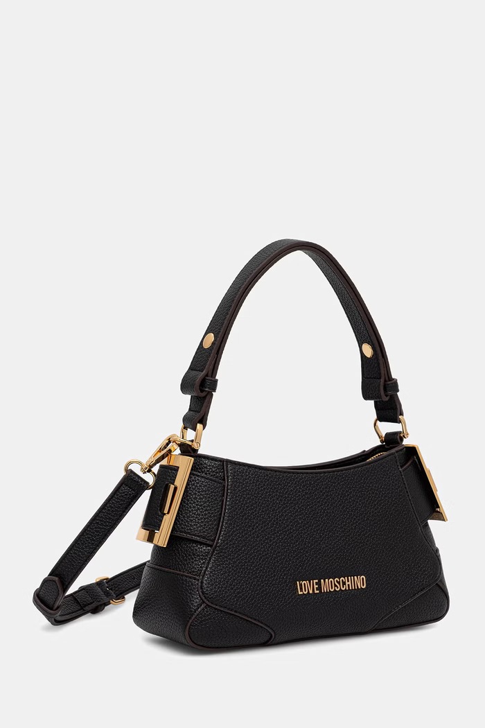 Love Moschino torebka crossbody damska z imitacji skóry JC4098PP1PLT1000 czarny AW26
