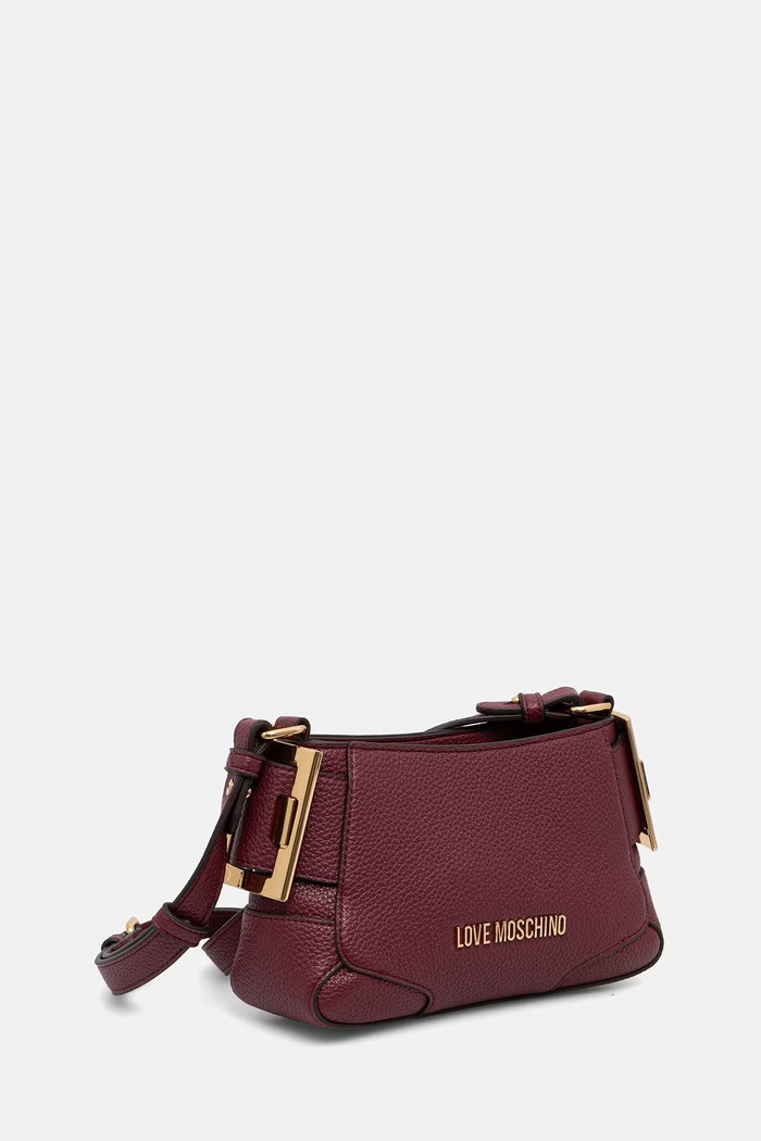 Love Moschino torebka crossbody damska z imitacji skóry JC4096PP1PLT1552 bordowy AW26