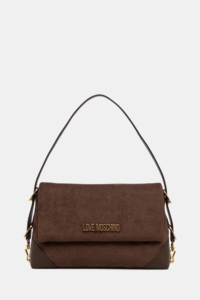 Love Moschino torebka damska z imitacji zamszu brązowy JC4092PP1PLD130A