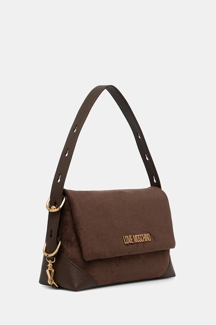 Love Moschino torebka damska z imitacji zamszu JC4092PP1PLD130A brązowy AW26