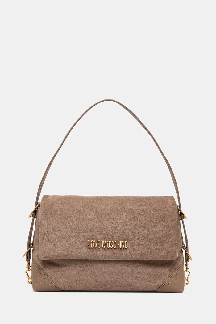 Love Moschino torebka damska z imitacji zamszu beżowy JC4092PP1PLD110A