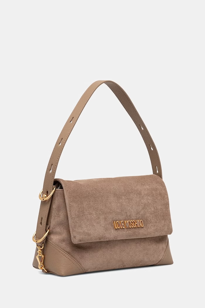 Love Moschino torebka damska z imitacji zamszu JC4092PP1PLD110A beżowy AW26
