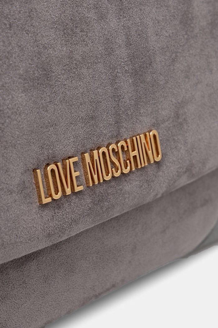 Love Moschino torebka damska z imitacji zamszu szary JC4092PP1PLD101A