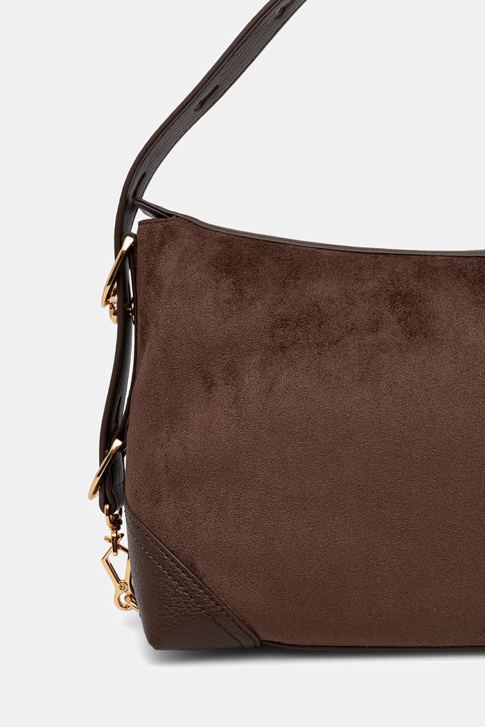 Akcesoria Love Moschino torebka hobo damska z imitacji zamszu JC4091PP1PLD130A brązowy