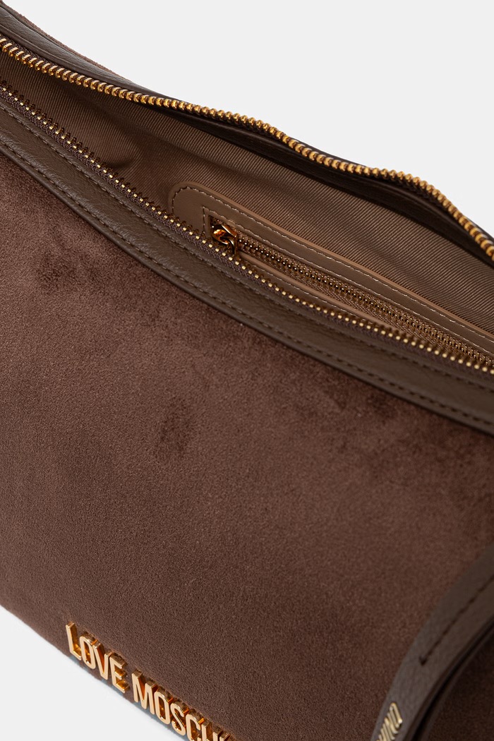 Love Moschino torebka hobo damska z imitacji zamszu JC4091PP1PLD130A brązowy