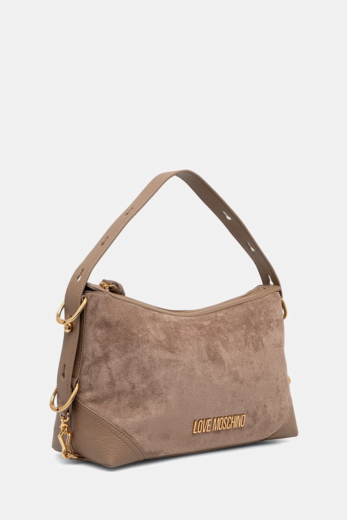 Love Moschino torebka damska z imitacji zamszu JC4091PP1PLD110A beżowy AW26