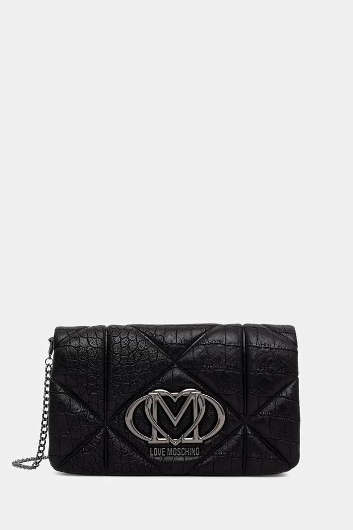 Love Moschino torebka crossbody damska z imitacji skóry czarny JC4043PP1PLF1000