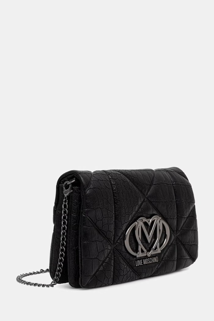 Love Moschino torebka crossbody damska z imitacji skóry JC4043PP1PLF1000 czarny AW26