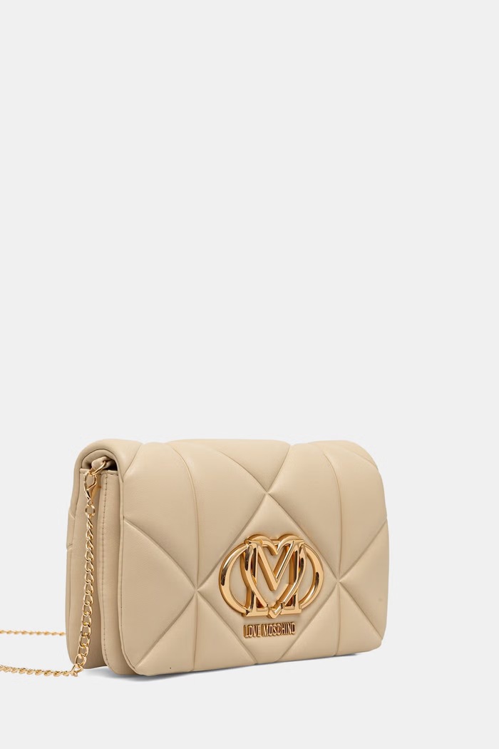 Love Moschino torebka damska z imitacji skóry JC4043PP1PLC0129 beżowy AW26