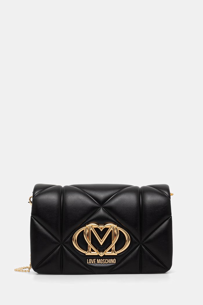 Love Moschino torebka crossbody damska z imitacji skóry czarny JC4043PP1PLC0000