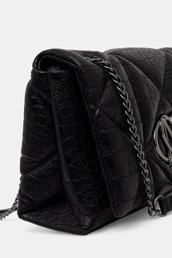 Love Moschino torebka crossbody damska z imitacji skóry JC4041PP1PLF1000 czarny AW26