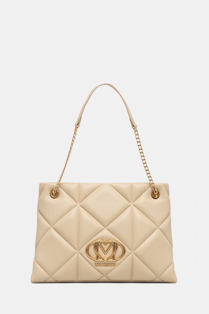 Love Moschino torebka tote damska z imitacji skóry beżowy JC4040PP1PLC0129