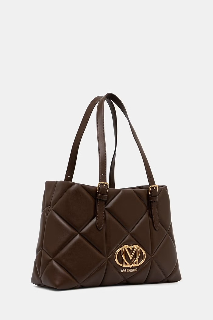 Love Moschino torebka shopper damska z imitacji skóry JC4033PP1PLC0300 brązowy AW26