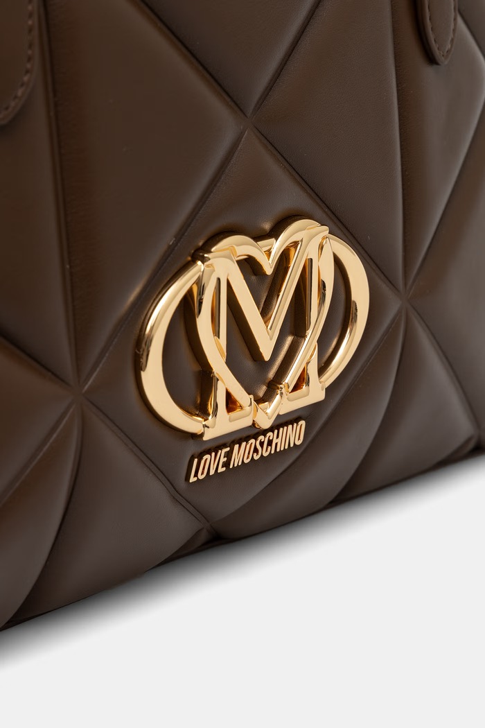 Love Moschino torebka shopper damska z imitacji skóry brązowy JC4033PP1PLC0300