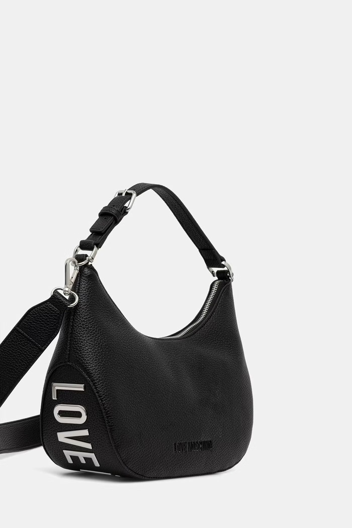Love Moschino torebka hobo damska z imitacji skóry JC4018PP1PLT000B czarny AW26