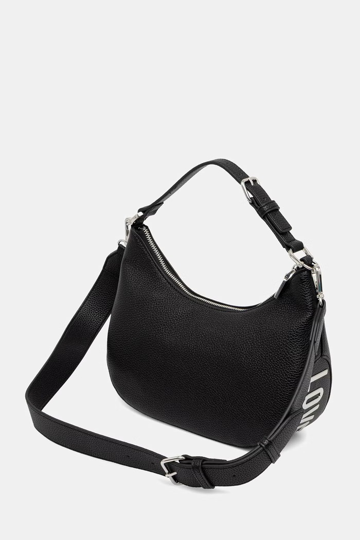 Akcesoria Love Moschino torebka hobo damska z imitacji skóry JC4018PP1PLT000B czarny