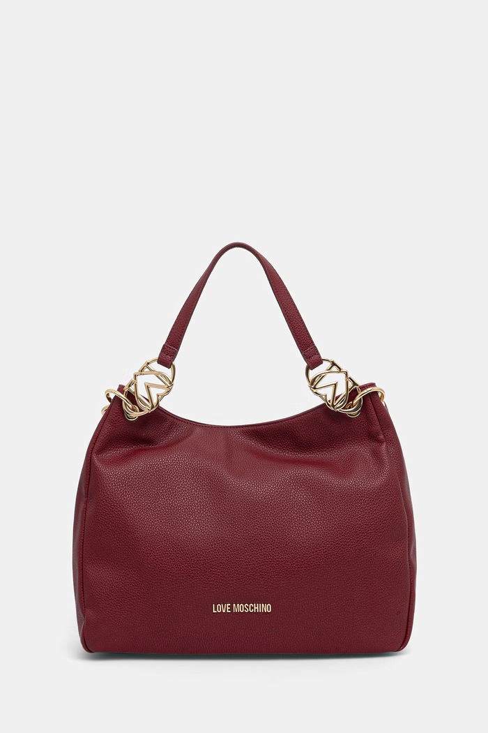 Love Moschino torebka shopper damska z imitacji skóry bordowy JC4014PP1PLB0552