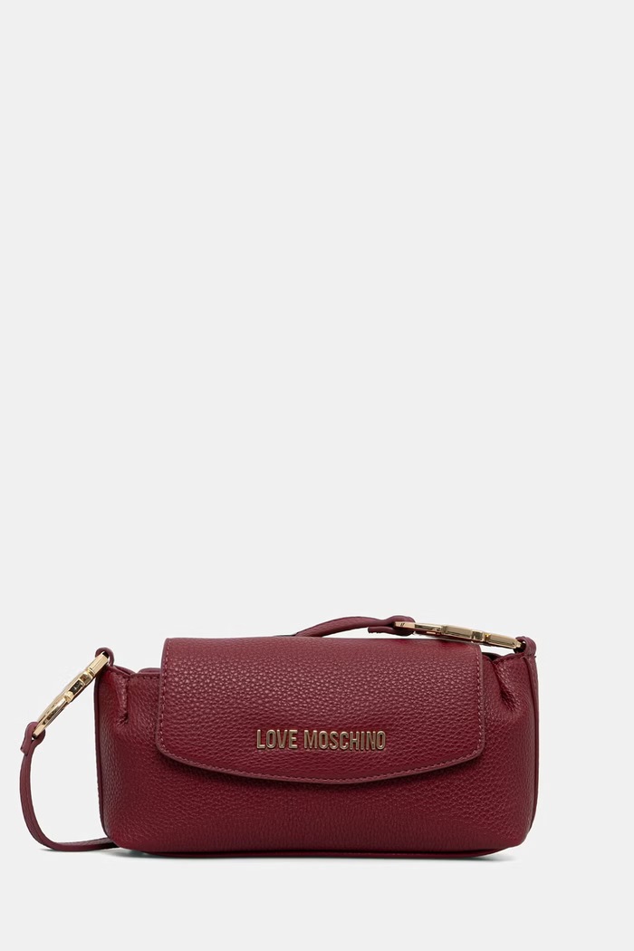 Love Moschino torebka crossbody damska z imitacji skóry bordowy JC4013PP1PLB0552