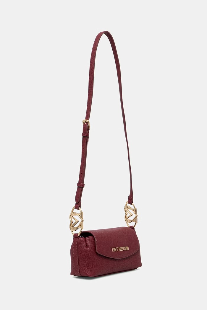Love Moschino torebka crossbody damska z imitacji skóry JC4013PP1PLB0552 bordowy AW26