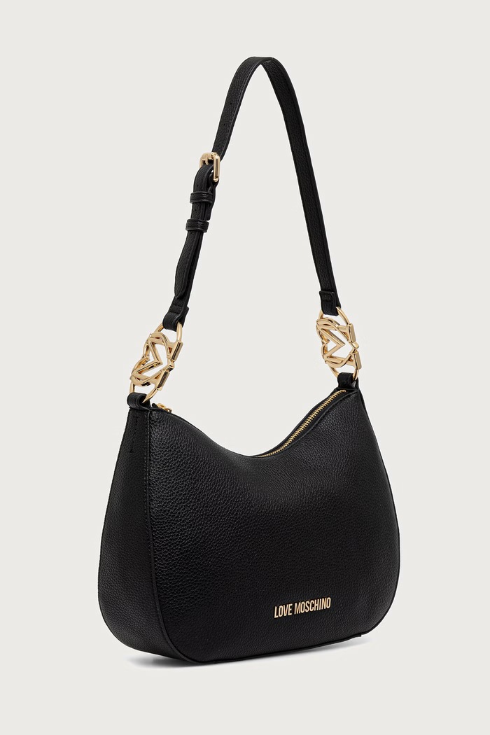 Love Moschino torebka hobo damska z imitacji skóry JC4012PP1PLB0000 czarny AW26