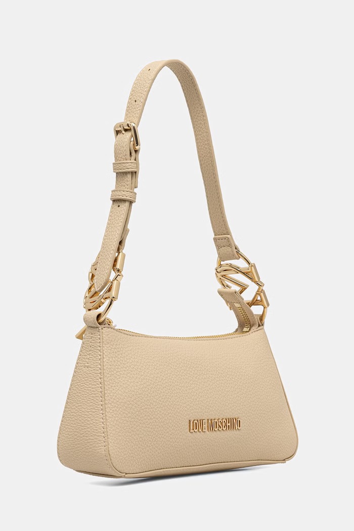 Love Moschino torebka bagietka damska z imitacji skóry JC4007PP1PLB0129 beżowy AW26