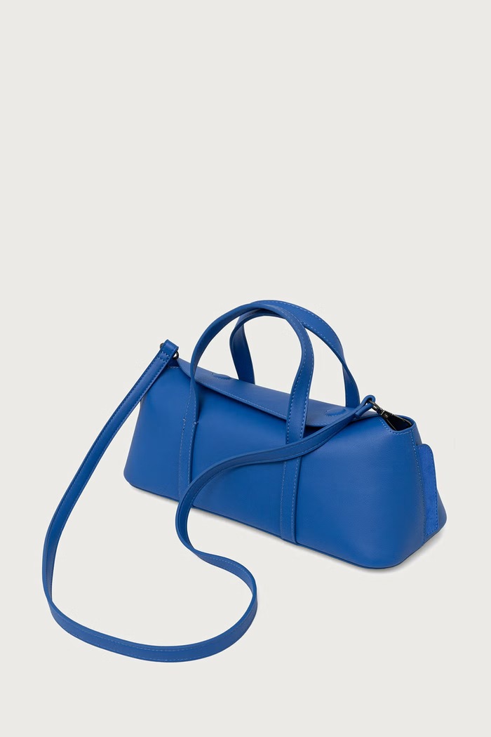 Akcesoria MM by Max Mara Torebka crossbody damska z imitacji skóry MMLMOSCHEA 2626516028600 niebieski