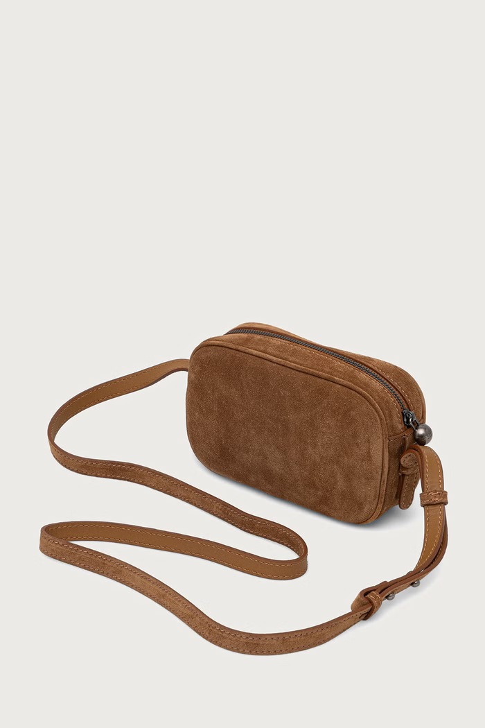Akcesoria Weekend Max Mara Torebka crossbody damska skórzana WKASTRUZZO 2625516195600 brązowy