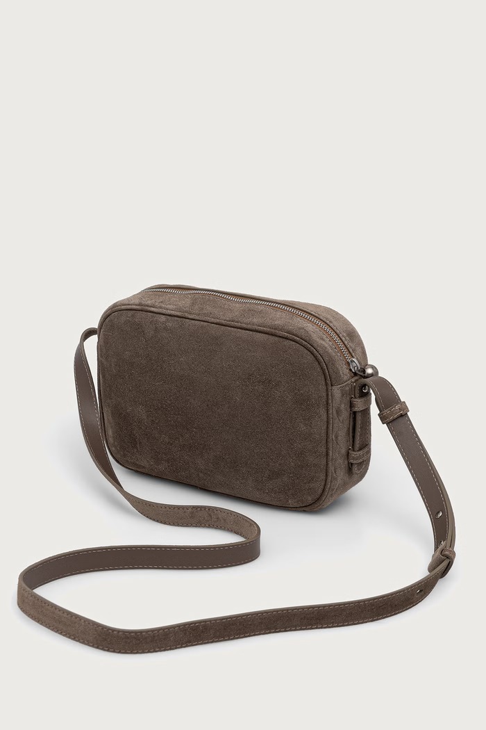 Akcesoria Weekend Max Mara Torebka crossbody damska zamszowa WKAPOTENZA 2625516185600 szary