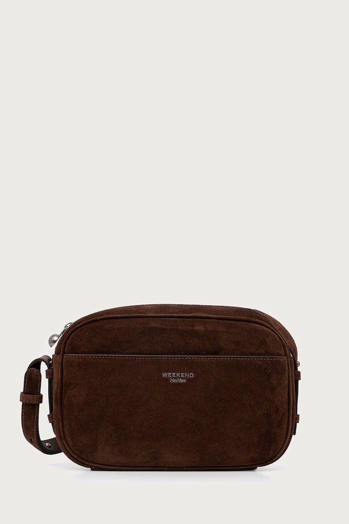 Weekend Max Mara Torebka crossbody damska zamszowa WKAPOTENZA brązowy 2625516185600