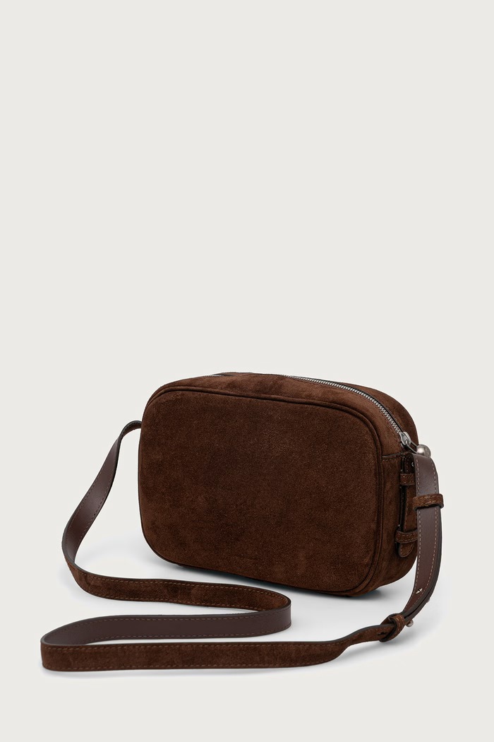 Akcesoria Weekend Max Mara Torebka crossbody damska zamszowa WKAPOTENZA 2625516185600 brązowy