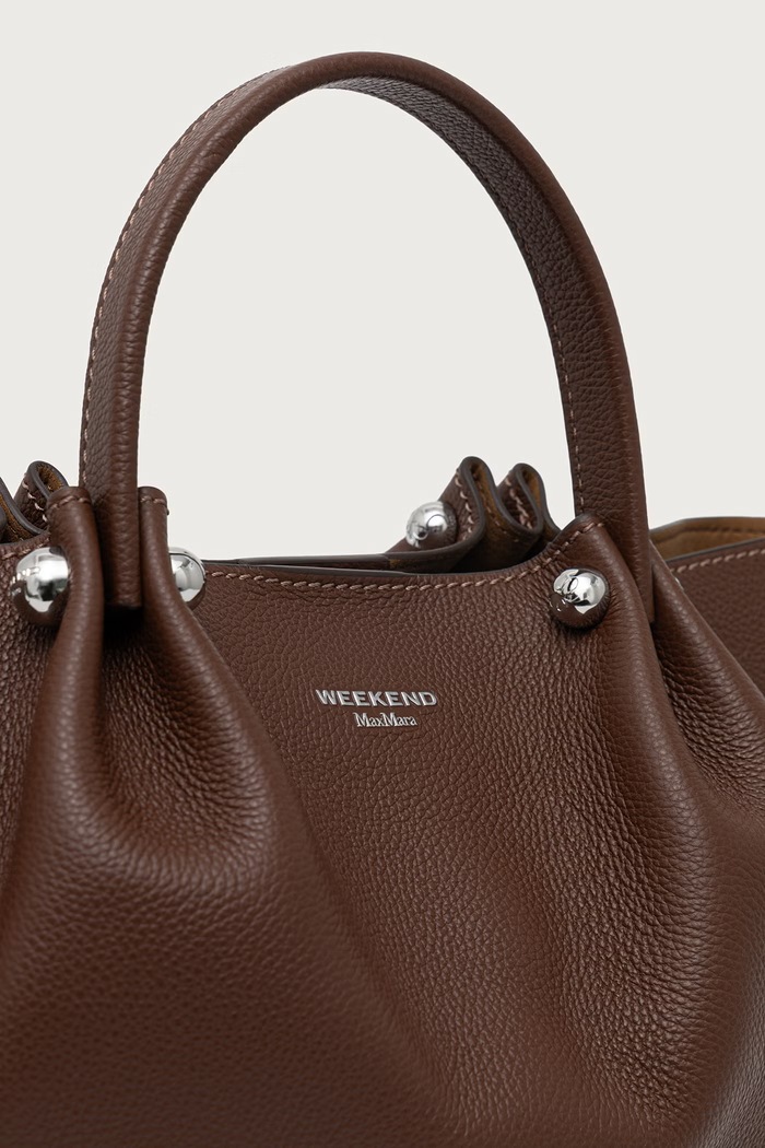 Torebka shopper damska skórzana WKADRITTO Weekend Max Mara 2625516135600 brązowy