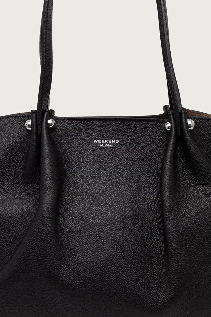 Torebka shopper damska skórzana WKASATIRA Weekend Max Mara 2625516125600 czarny