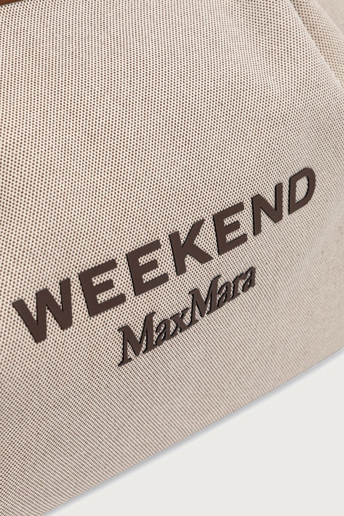 Torebka shopper damska bawełniana WKAGETTO Weekend Max Mara 2625516115600 beżowy