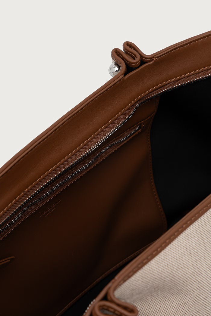 Torebka shopper damska bawełniana WKAGETTO Weekend Max Mara beżowy 2625516115600