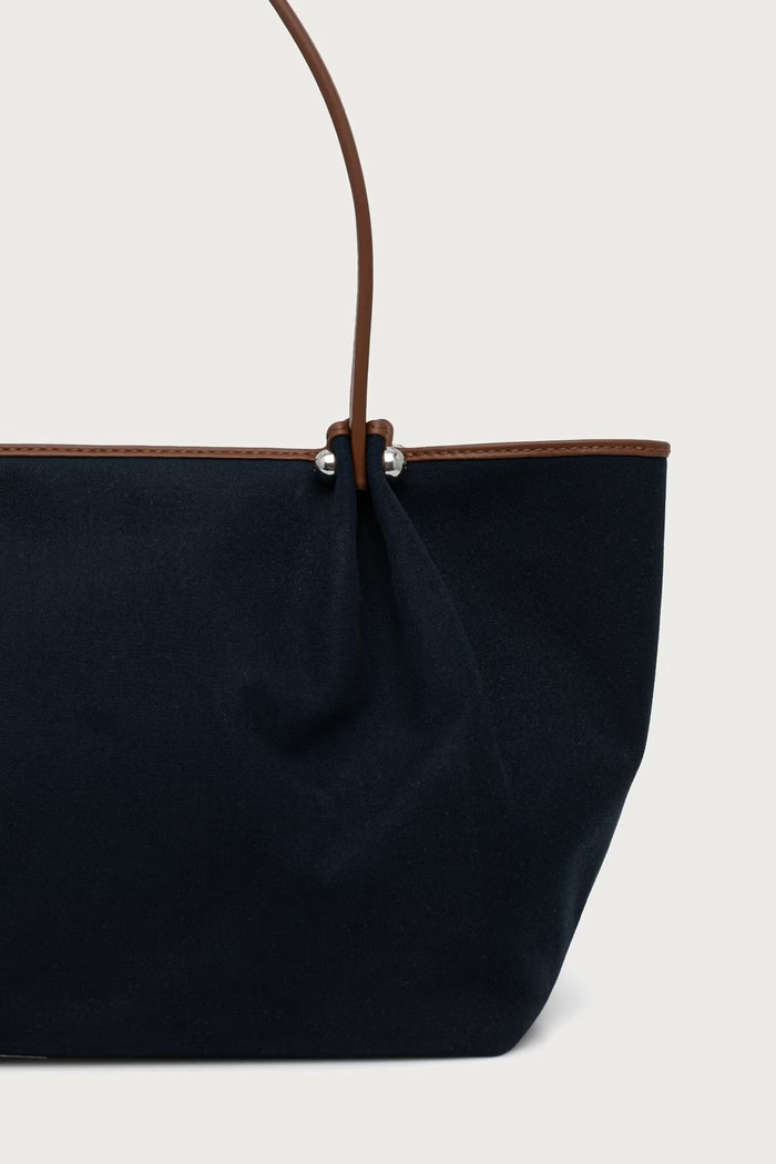 Akcesoria Weekend Max Mara Torebka shopper damska bawełniana WKAGETTO 2625516115600 granatowy
