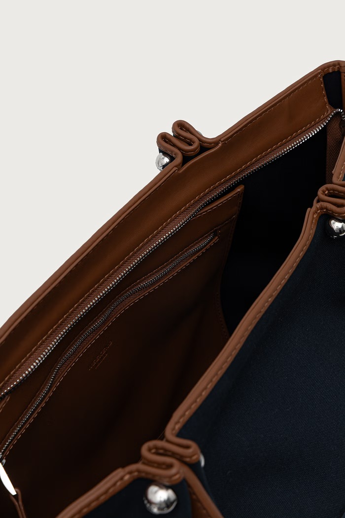 Torebka shopper damska bawełniana WKAGETTO Weekend Max Mara granatowy 2625516115600