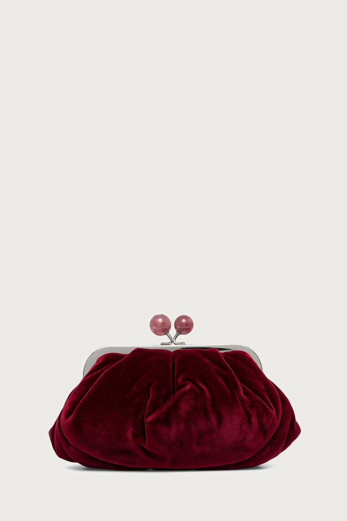 Weekend Max Mara Torebka crossbody damska welurowa WKAGIOCHI bordowy 2625516055600