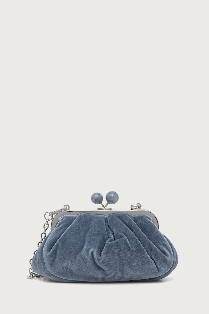 Weekend Max Mara Torebka crossbody damska welurowa WKAGIOCHI niebieski 2625516055600
