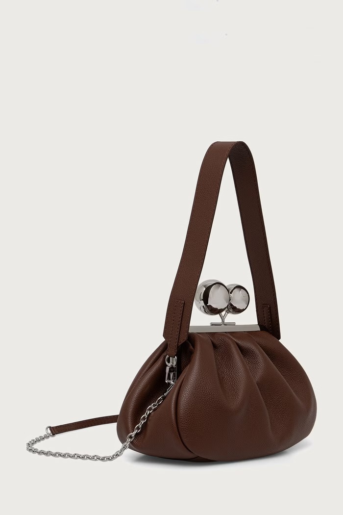Weekend Max Mara Torebka crossbody damska skórzana WKACARO 2625516035600 brązowy AW26
