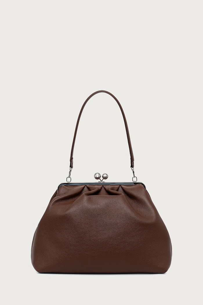Weekend Max Mara Torebka shopper damska skórzana WKABAMBOLA brązowy 2625516025600