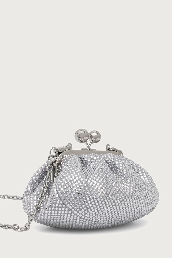 Weekend Max Mara Torebka crossbody damska WKAVINO 2625516015600 srebrny AW26