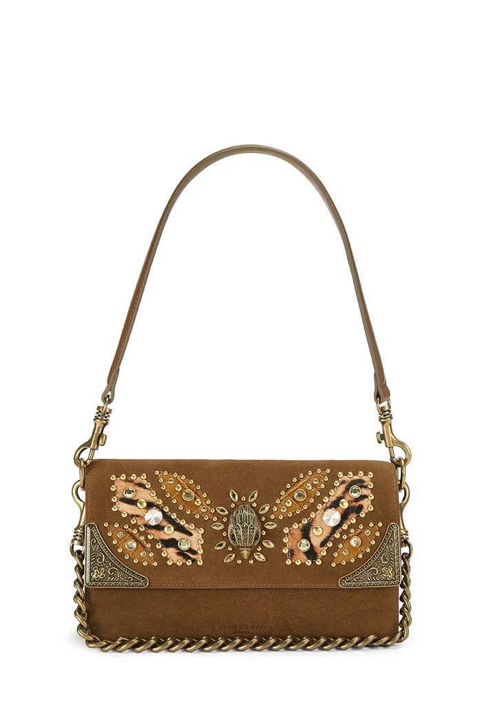 Kurt Geiger London torebka damska zamszowa SLOANE brązowy 5839236219
