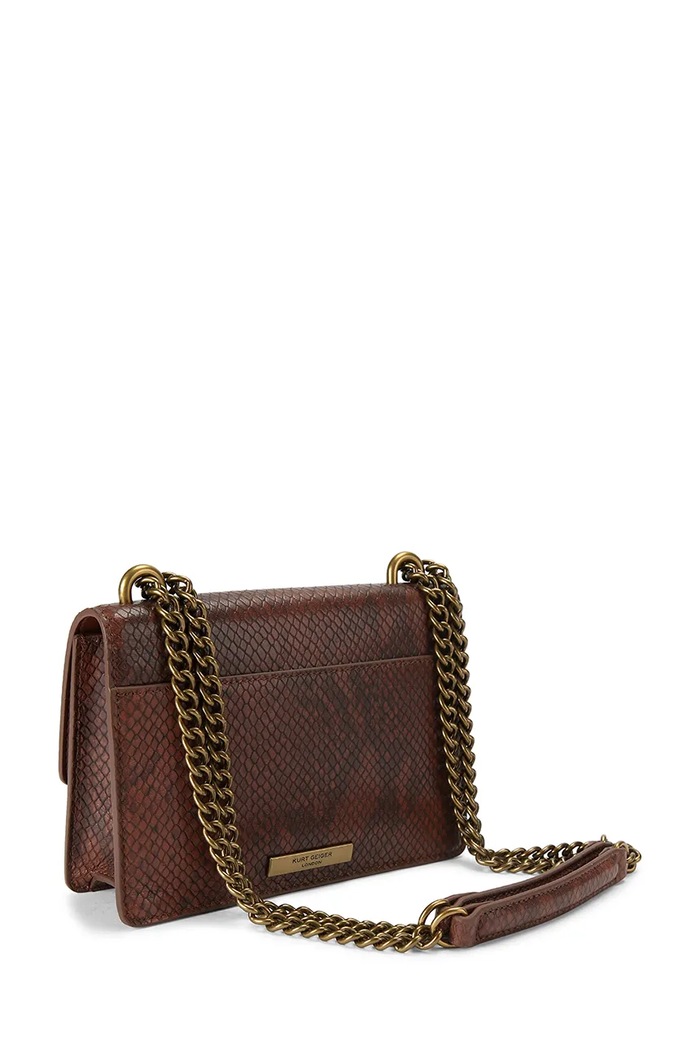 Akcesoria Kurt Geiger London torebka damska skórzana SHOREDITCH 5845031189 brązowy