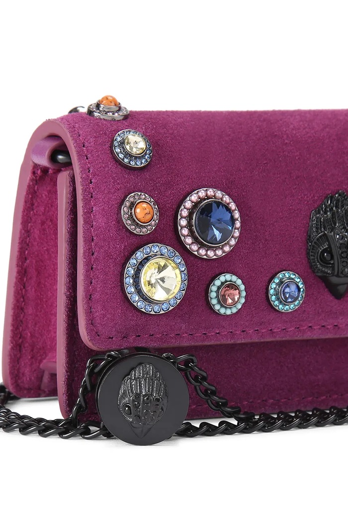 Kurt Geiger London torebka crossbody damska zamszowa SHOREDITCH fioletowy 5832390209