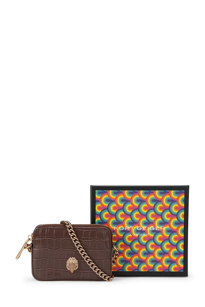 Kurt Geiger London torebka crossbody damska skórzana KENSINGTON 3530130409 brązowy